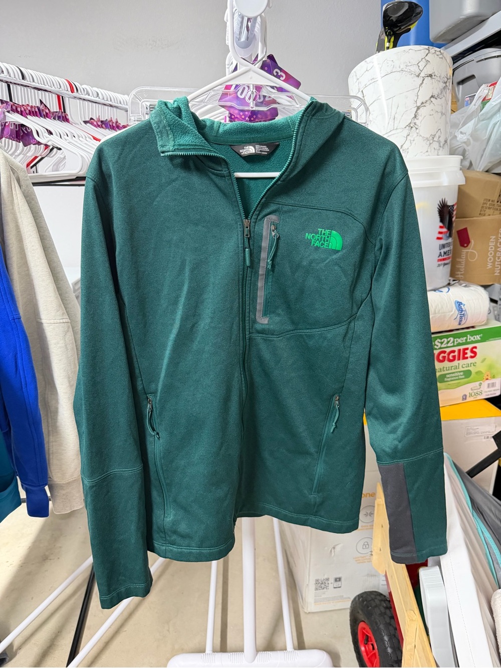 The North Face Forest Green Full-Zip Fleece Hoodie